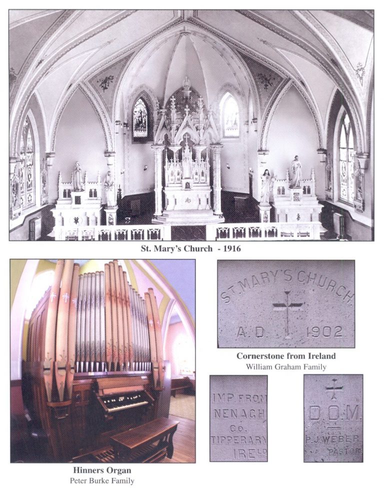 Image of St Mary Church, Hinners Organ and Cornerstone from Ireland